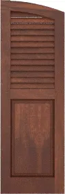 Arched  Crest  Red  Oak  Shutters