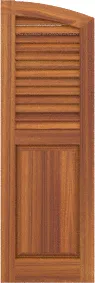 Arched  Crest  Teak  Shutters