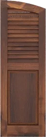 Arched  Crest  Walnut  Shutters