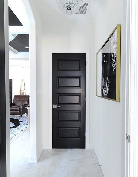 Solid Black Interior Wood Door