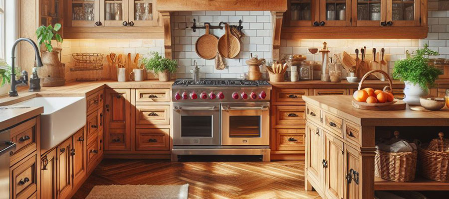 Country Elegance: Cherry Cabinet Doors Bringing Warmth to